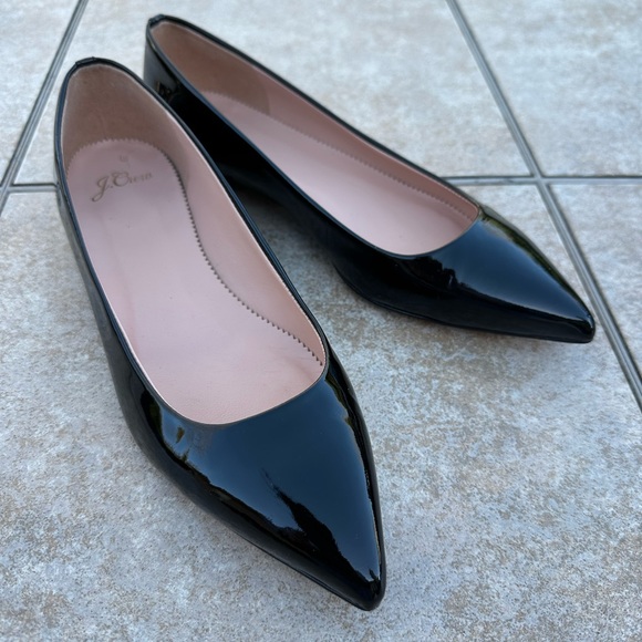 J.Crew Pointy Toe Flat in Black Paten - Picture 6 of 13